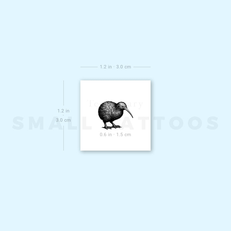 Kiwi Bird Temporary Tattoo (Set of 3)