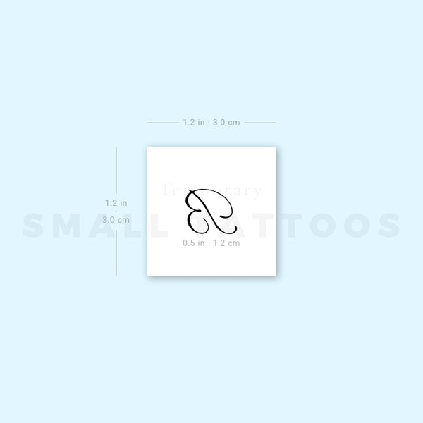 Letter B Script Temporary Tattoo (Set of 3)