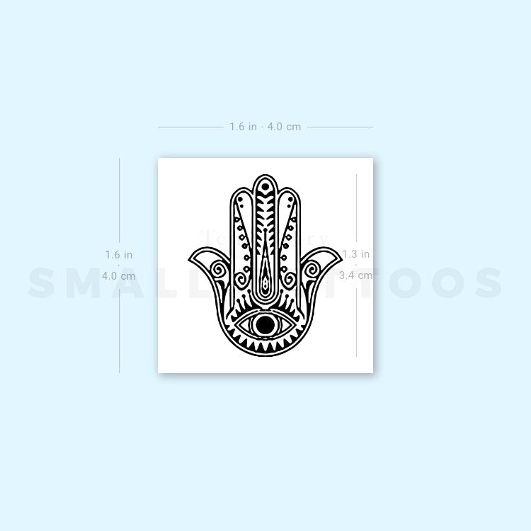 Tatuaje temporal de Hamsa (juego de 3)
