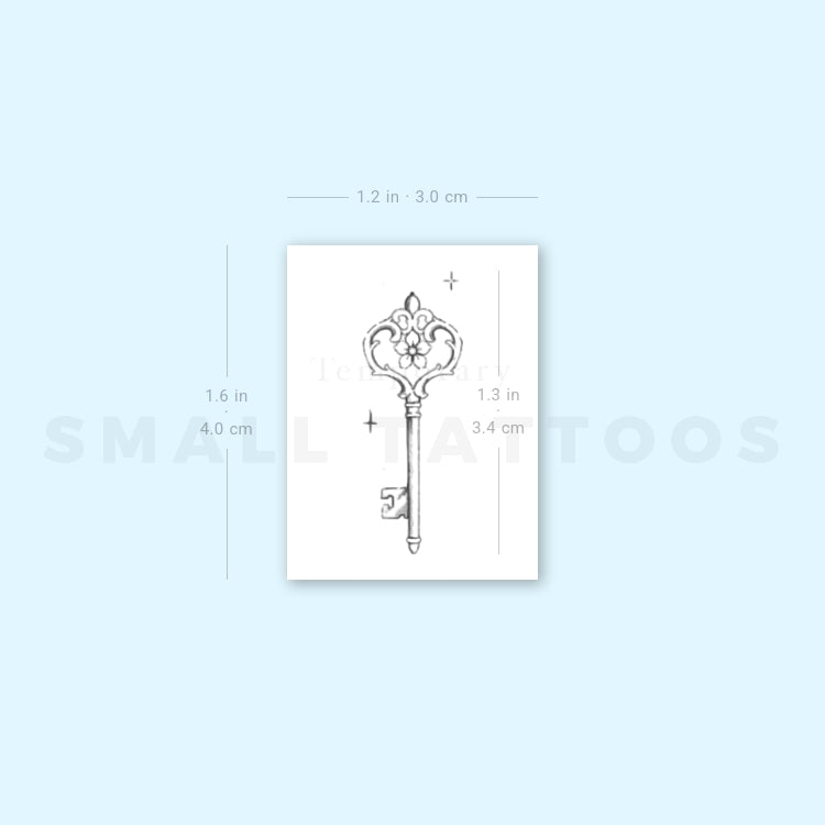 Vintage Key By Stefano Mazza Temporary Tattoo (Set of 3)