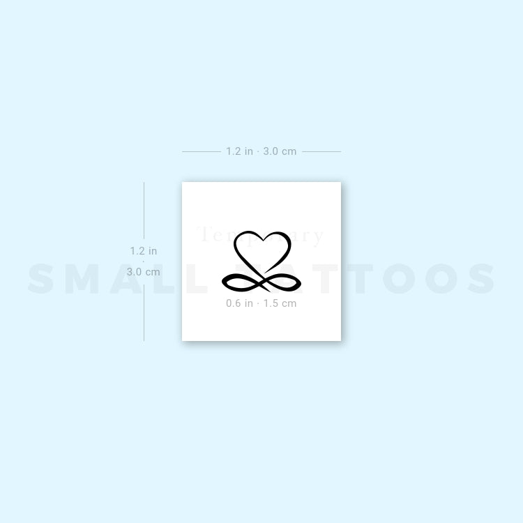Tatuaje temporal de corazón infinito (juego de 3)