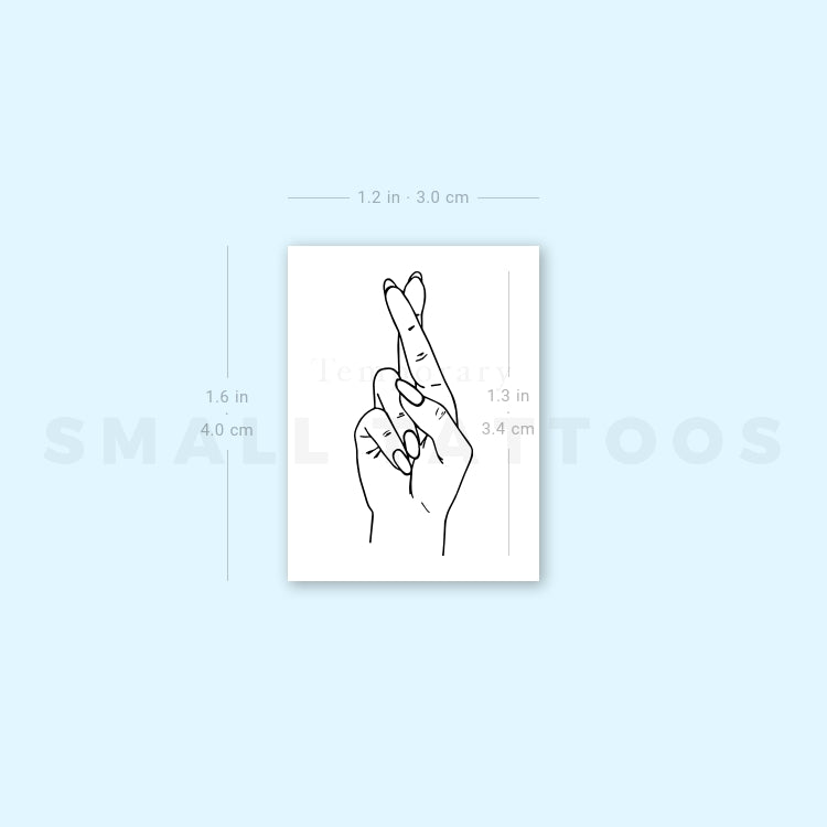 Crossed Fingers Temporary Tattoo (Set of 3)
