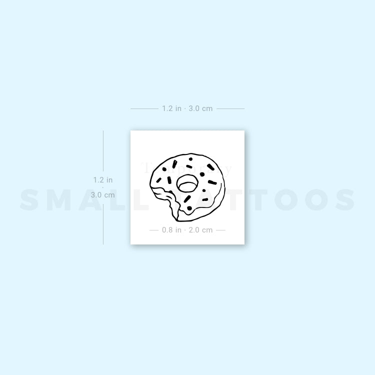 Bitten Donut Temporary Tattoo (Set of 3)