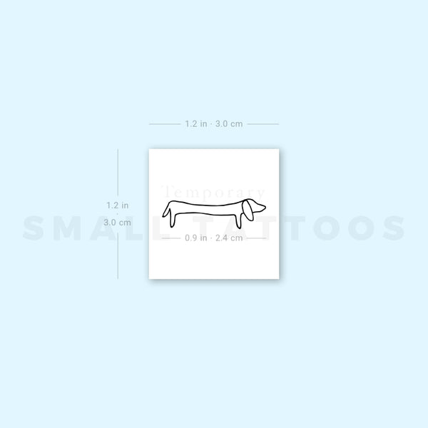 Minimalist Dachshund Temporary Tattoo (Set of 3)