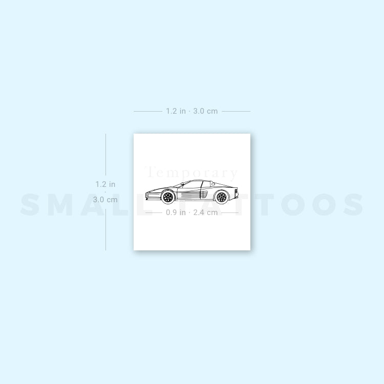 Ferrari Testarossa Temporary Tattoo (Set of 3)