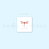 Red Watercolor Dragonfly Temporary Tattoo (Set of 3)