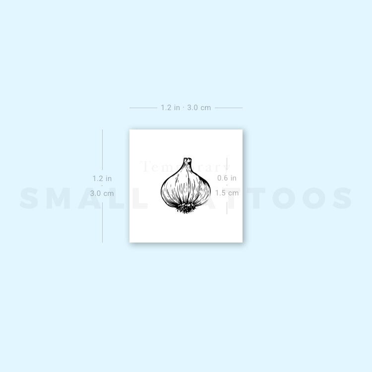Head Of Garlic Temporary Tattoo (Set of 3)