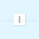 Small 888 Vertical Temporary Tattoo (Set of 3)