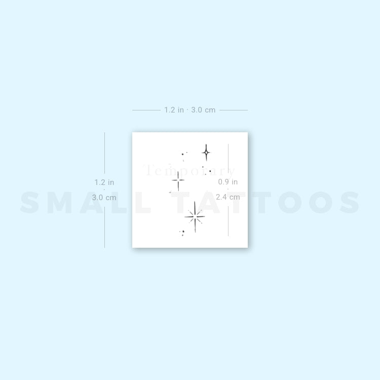 Sparkling Stars By Stefano Mazza Temporary Tattoo (Set of 3)