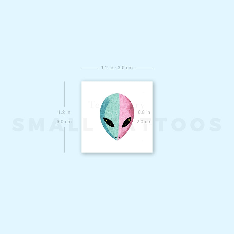 Tatuaje temporal de cabeza de extraterrestre de Ann Lilya (juego de 3)