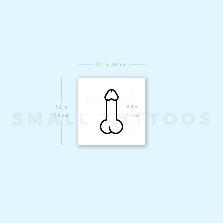 Small Penis Temporary Tattoo (Set of 3)