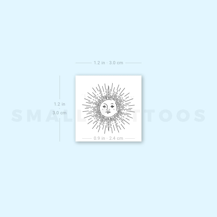 Tatuaje temporal de sol feliz (juego de 3)