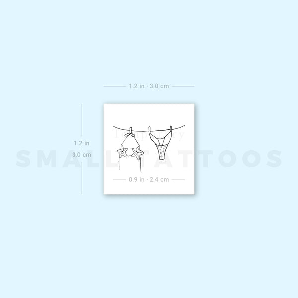 Hanging Bikini Temporary Tattoo (Set of 3)