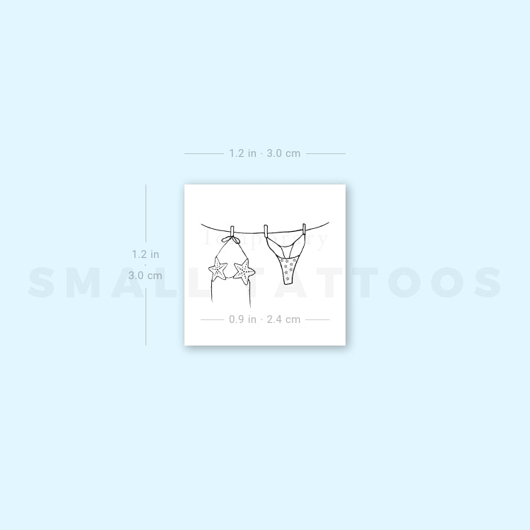 Hanging Bikini Temporary Tattoo (Set of 3)