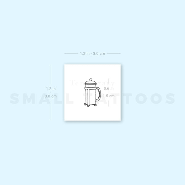 Fine Line French Press Temporary Tattoo (Set of 3)