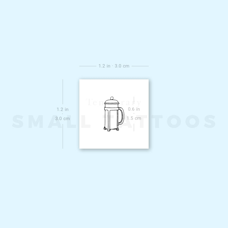 Fine Line French Press Temporary Tattoo (Set of 3)