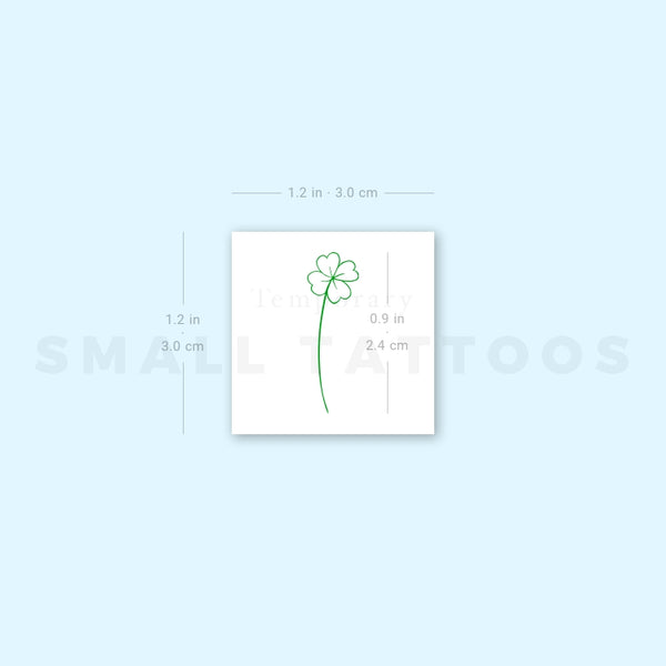 Green Four-Leaf Clover Temporary Tattoo (Set of 3)