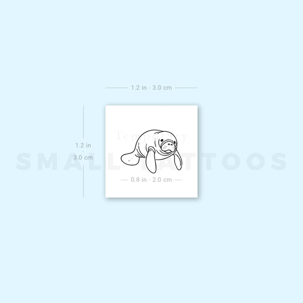 Small Manatee Temporary Tattoo (Set of 3)