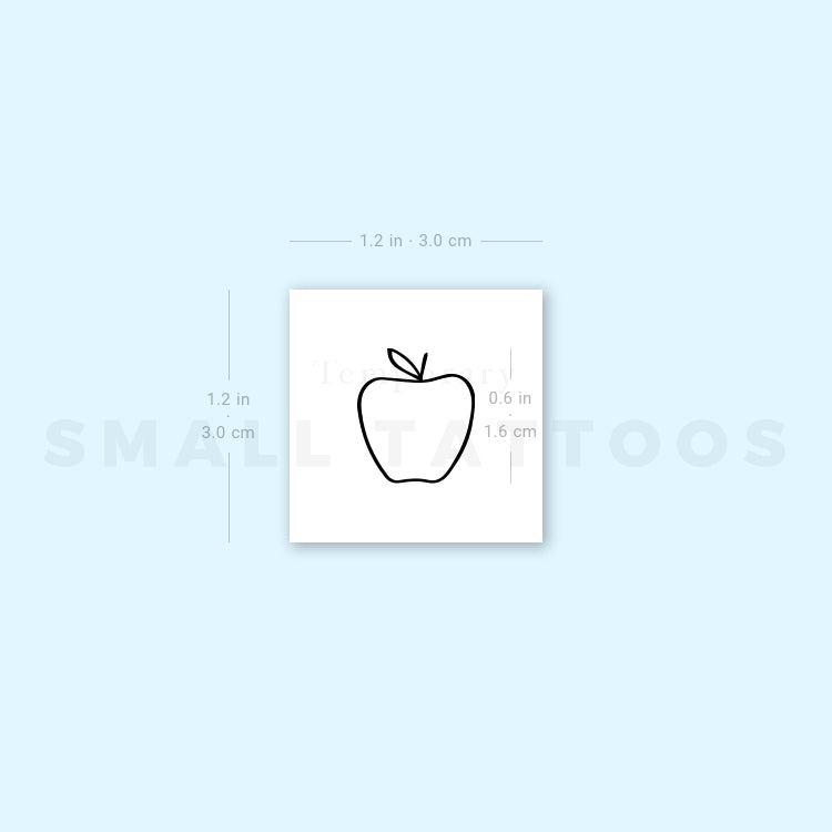 Minimalist Apple Temporary Tattoo (Set of 3)