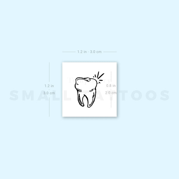 Tooth Temporary Tattoo (Set of 3)