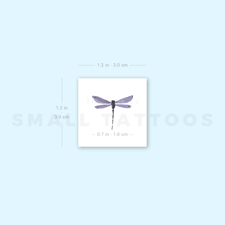 Purple Dragonfly Temporary Tattoo (Set of 3)