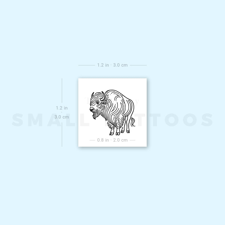 Bison Temporary Tattoo (Set of 3)