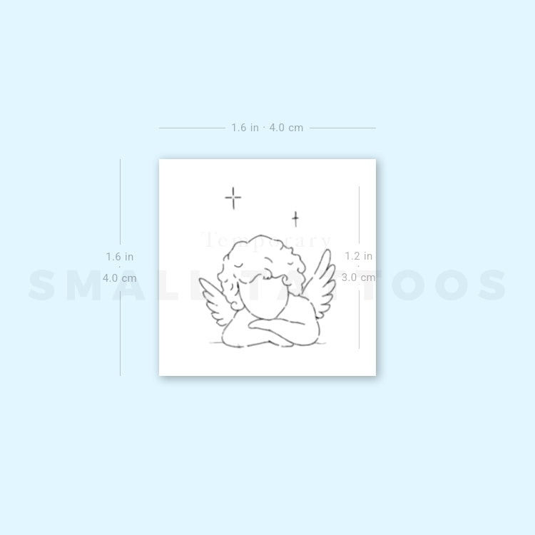 Cherub Face By Stefano Mazza Temporary Tattoo (Set of 3)