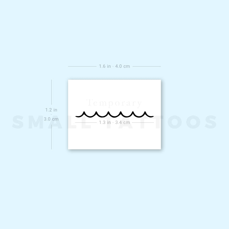 Minimalist Waves Temporary Tattoo (Set of 3)