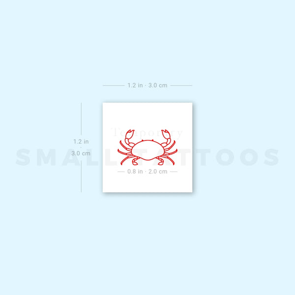 Red Crab Temporary Tattoo (Set of 3)