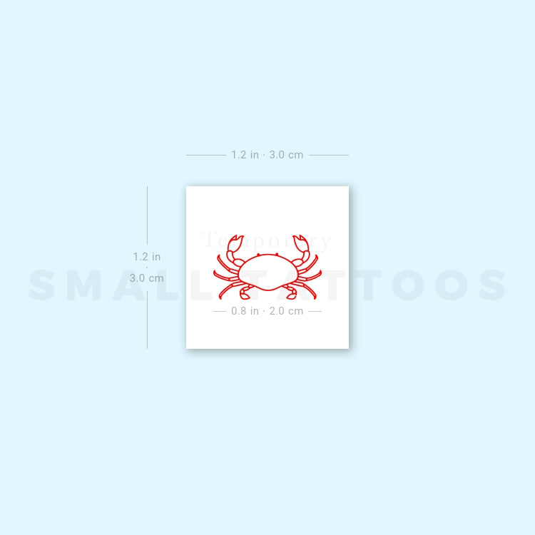 Red Crab Temporary Tattoo (Set of 3)