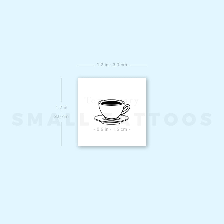 Coffee Cup Temporary Tattoo (Set of 3)