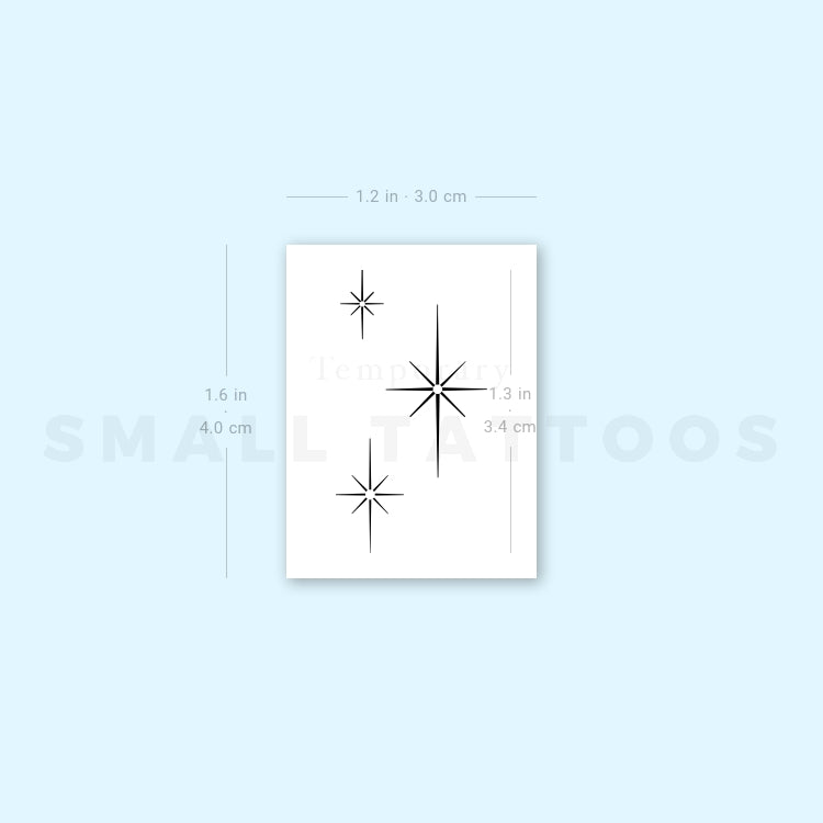 Three Shinning Sparkles Temporary Tattoo (Set of 3)