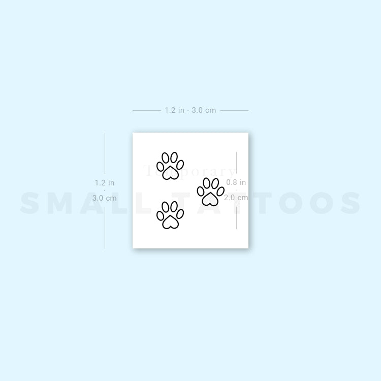 Love Paws Temporary Tattoo (Set of 3)