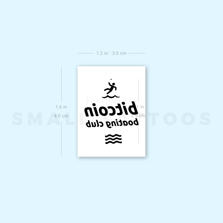 Bitcoin Boating Club Temporary Tattoo (Set of 3)