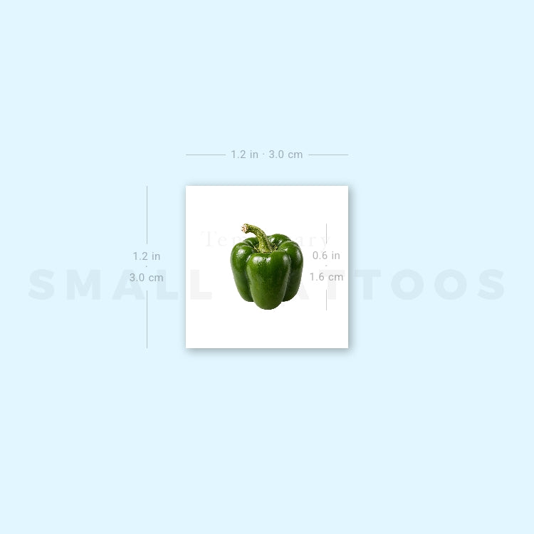 Green Bell Pepper Temporary Tattoo (Set of 3)