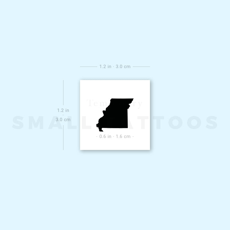 Missouri Map Temporary Tattoo (Set of 3)