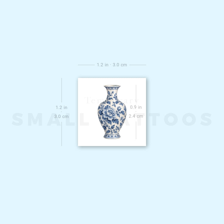 Chinese Porcelain Vase Temporary Tattoo (Set of 3)
