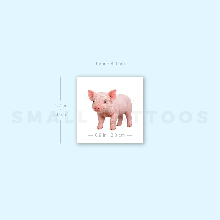 Baby Pig Temporary Tattoo (Set of 3)