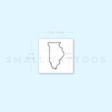 Illinois Map Outline Temporary Tattoo (Set of 3)