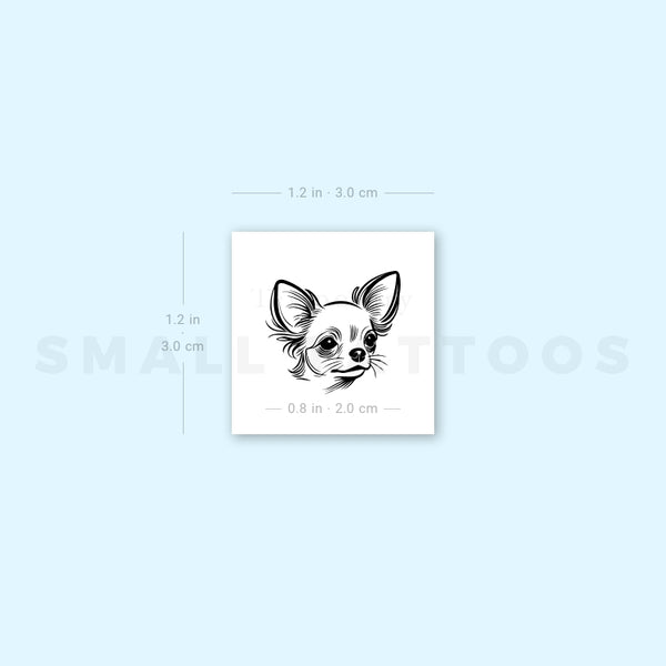 Chihuahua Portrait Temporary Tattoo (Set of 3)