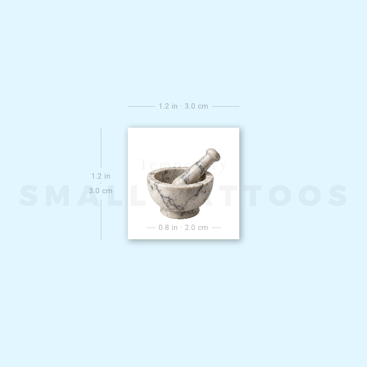 Mortar And Pestle Temporary Tattoo (Set of 3)