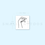 Sign Language P Temporary Tattoo (Set of 3)