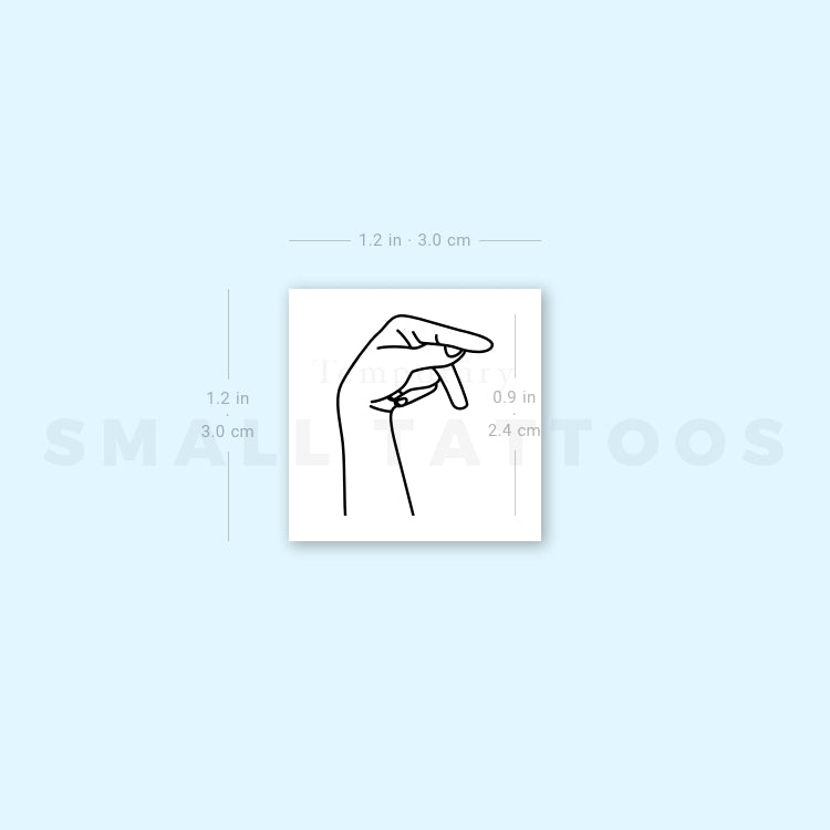 Sign Language P Temporary Tattoo (Set of 3)