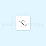 Letter S Script Temporary Tattoo (Set of 3)