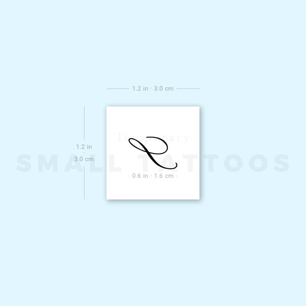 Letter S Script Temporary Tattoo (Set of 3)