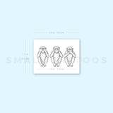 Three Wise Monkeys Temporary Tattoo (Set of 3)