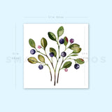 Blueberries By Ann Lilya Temporary Tattoo (Set of 3)