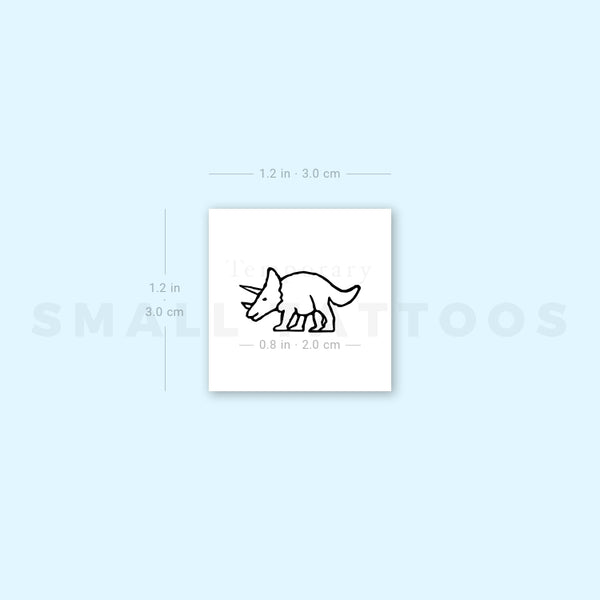 Little Triceratops Temporary Tattoo (Set of 3)