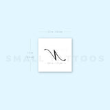 Letter N Script Temporary Tattoo (Set of 3)