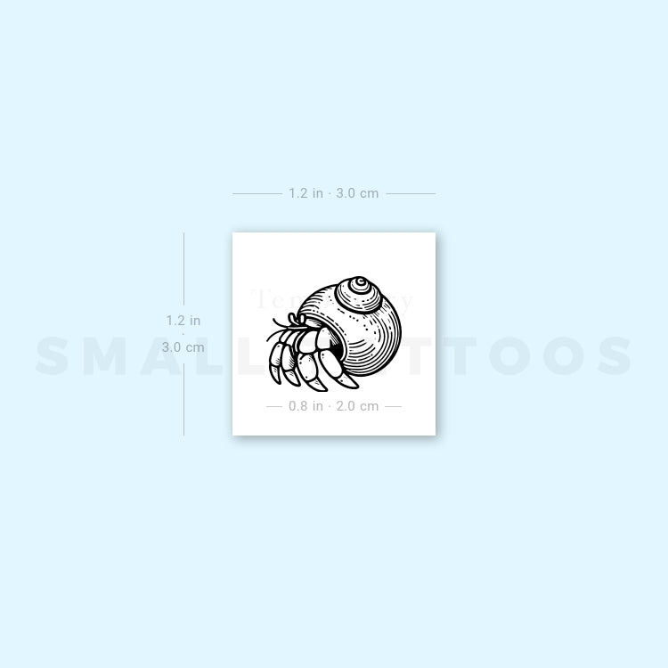 Hermit Crab Temporary Tattoo (Set of 3)